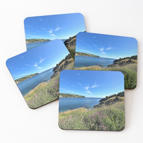 Item preview, Summer ocean view with wildflowers on a cliff designed and sold by ClarissaFlora.