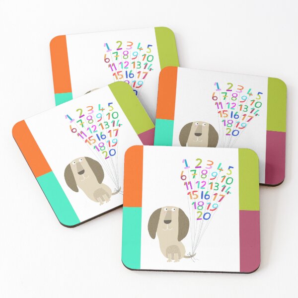 Item preview, Funny Dog with Colorful Counting Numbers 1 to 20 by Artist Carla Daly designed and sold by Carla Daly.
