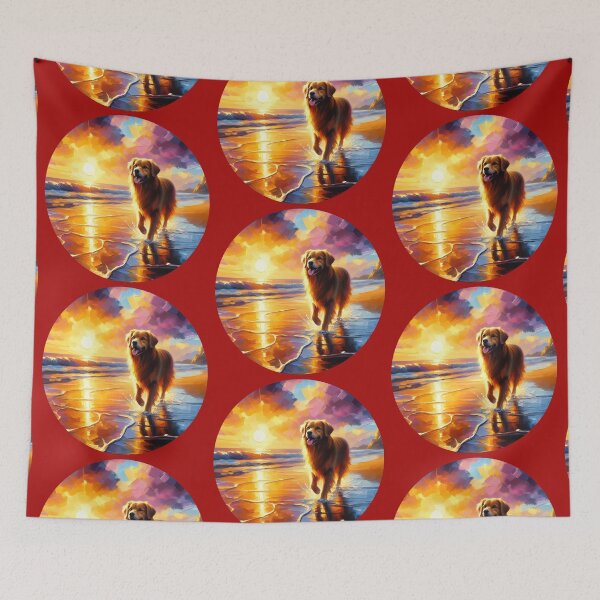 Item preview, DOG WALKING ON THE BEACH  designed and sold by Starwebd.