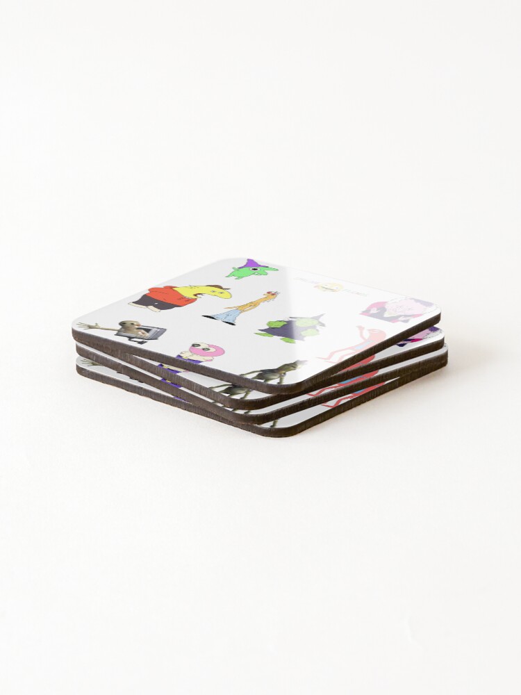 Thumbnail 4 of 5, Coasters (Set of 4), Smiling Friend Bundle Sticker designed and sold by DJava-ArtO.