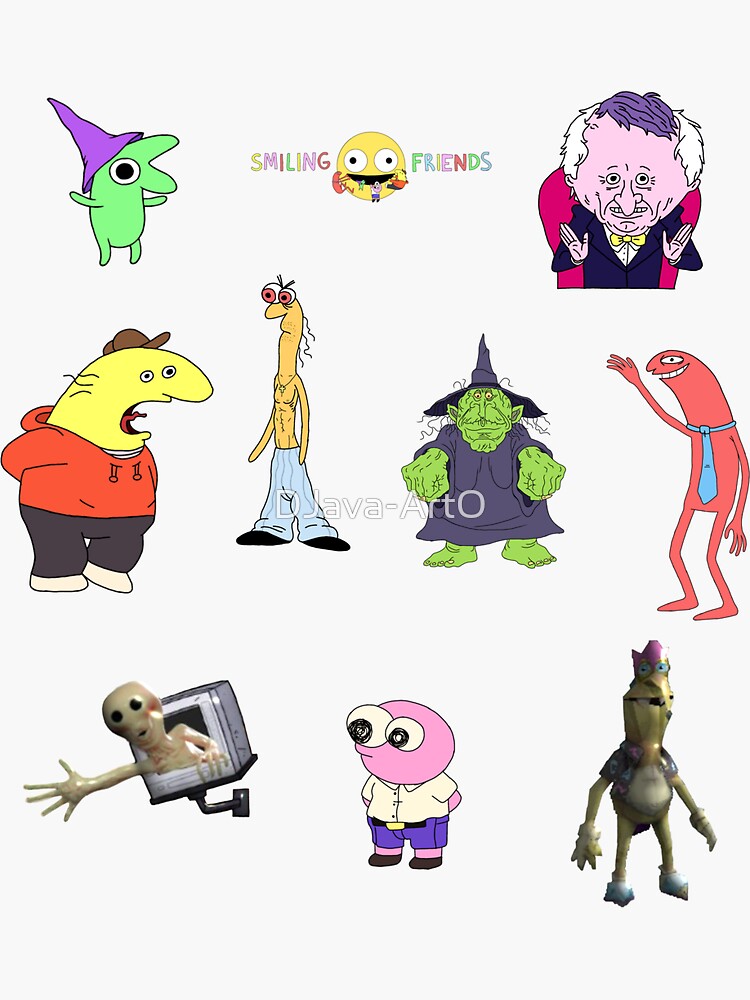 Thumbnail 3 of 3, Sticker, Smiling Friend Bundle Sticker designed and sold by DJava-ArtO.
