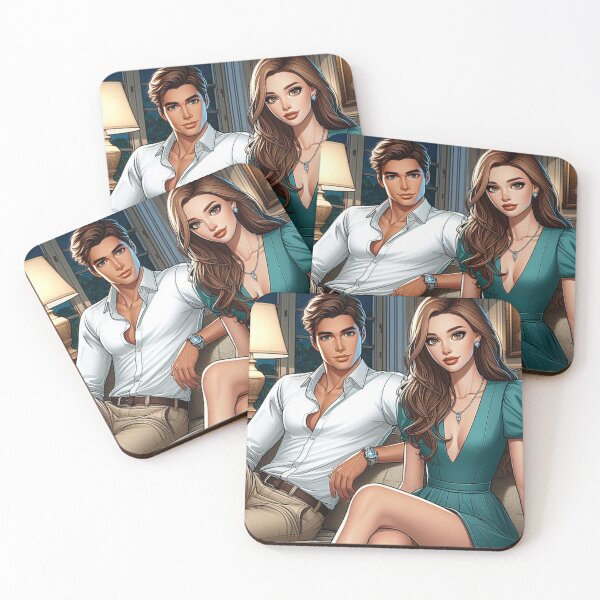 Item preview, Grayson and Briala - Character Artwork - Couple - Date Night designed and sold by AmberRoseWrites.