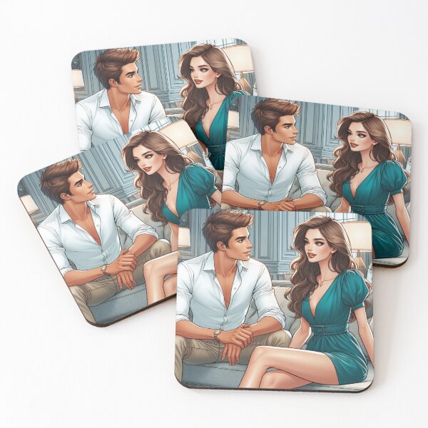 Item preview, Grayson and Briala - Character Artwork - Couple - Date Night designed and sold by AmberRoseWrites.