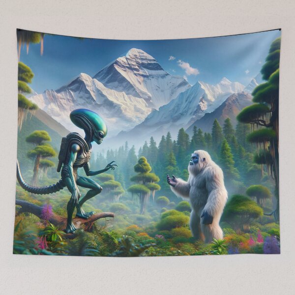 Item preview, Alien and Yeti Mountain Encounter - Beyond Myths  designed and sold by leyfinder.