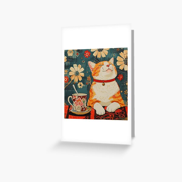 Item preview, Cat With A Cup Of Tea designed and sold by sakurashorty.