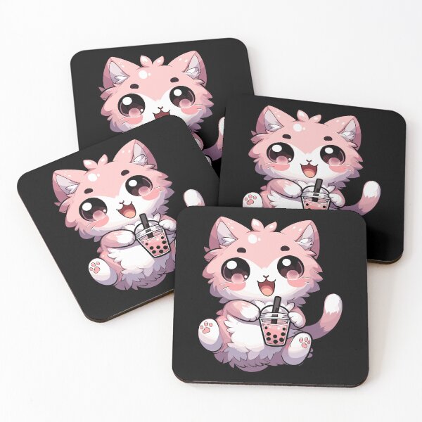 Item preview, kawaii Cat Bubble Tea Anime Kawaii Neko Milktea designed and sold by Artistoos.