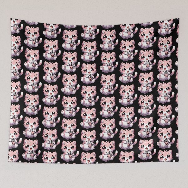 Item preview, kawaii Cat Bubble Tea Anime Kawaii Neko Milktea designed and sold by Artistoos.
