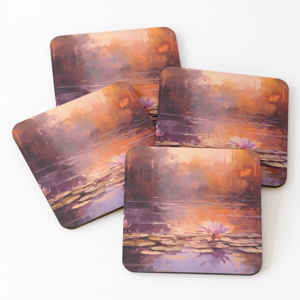 Item preview, Water Lilies at Sunset | Impressionism designed and sold by AniDragonfly.