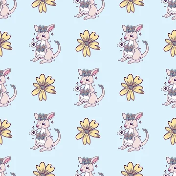 Artwork thumbnail, Rue Roo Tranquility - Peaceful Kangaroo Rue Pattern Array by SPIRIMAL