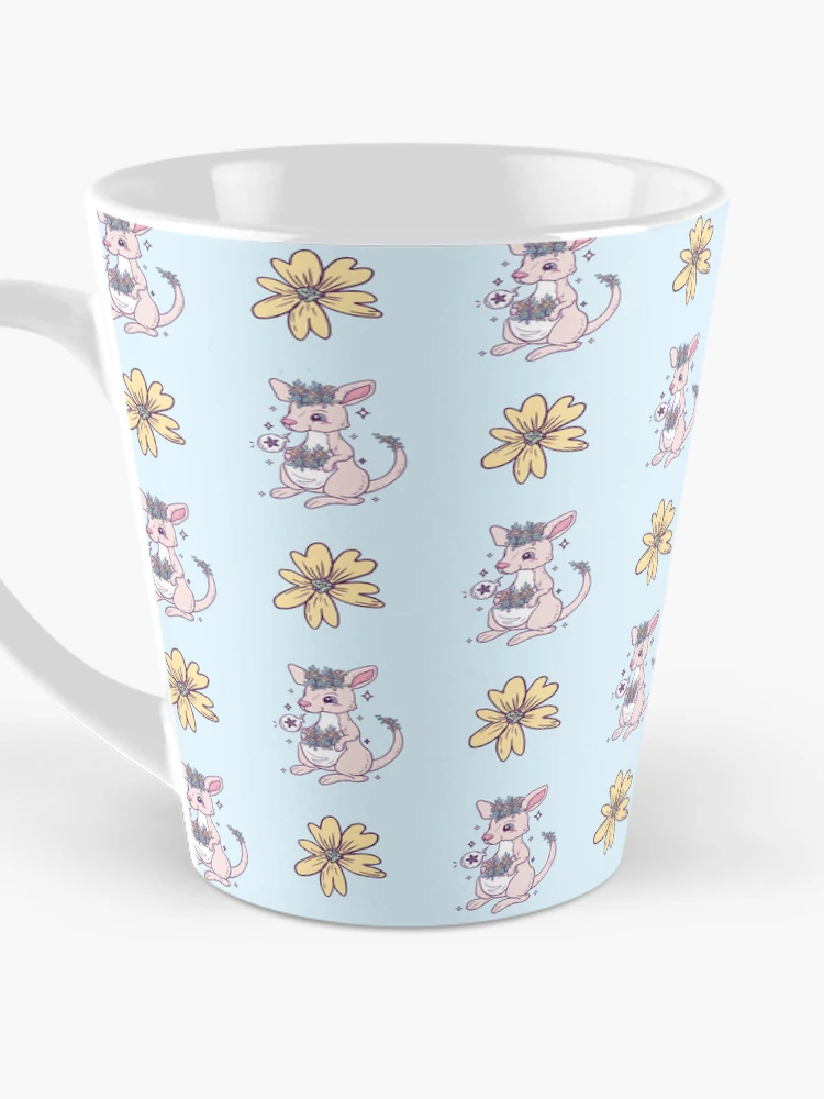 Thumbnail 3 of 4, Coffee Mug, Rue Roo Tranquility - Peaceful Kangaroo Rue Pattern Array designed and sold by SPIRIMAL.