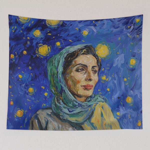 Item preview, Benazir Bhutto | Painting in the style of Vincent van Gogh designed and sold by ComicsFactory.
