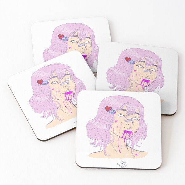 Item preview, girl hair pink sticker mosnter designed and sold by ClaytonAkaito.
