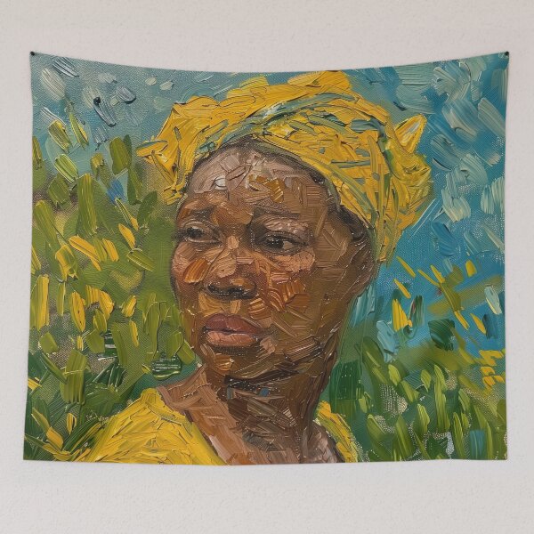 Item preview, Beninese woman | Painting in the style of Vincent van Gogh designed and sold by ComicsFactory.
