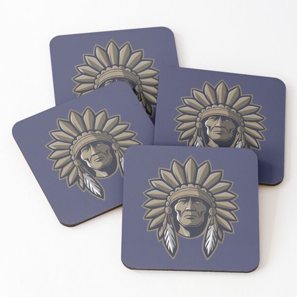 Item preview, Native American chief wearing a headdress with gold accents.  designed and sold by 123ks.