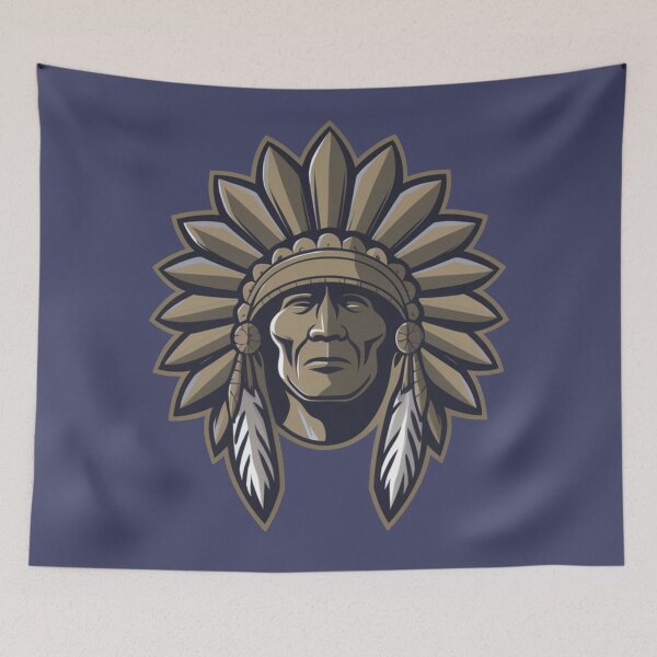 Item preview, Native American chief wearing a headdress with gold accents.  designed and sold by 123ks.