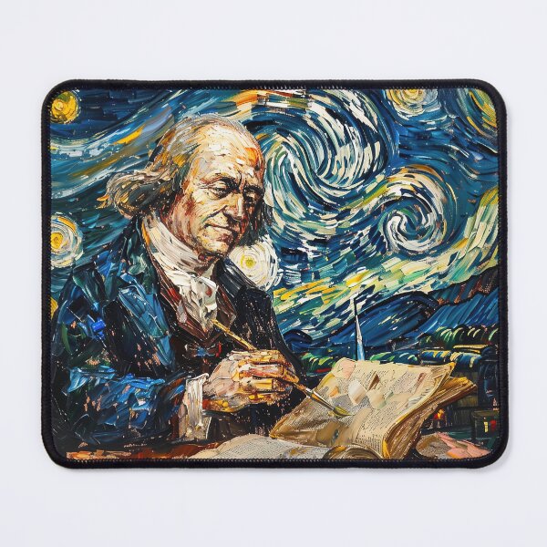 Item preview, Benjamin Franklin | Painting in the style of Vincent van Gogh designed and sold by ComicsFactory.