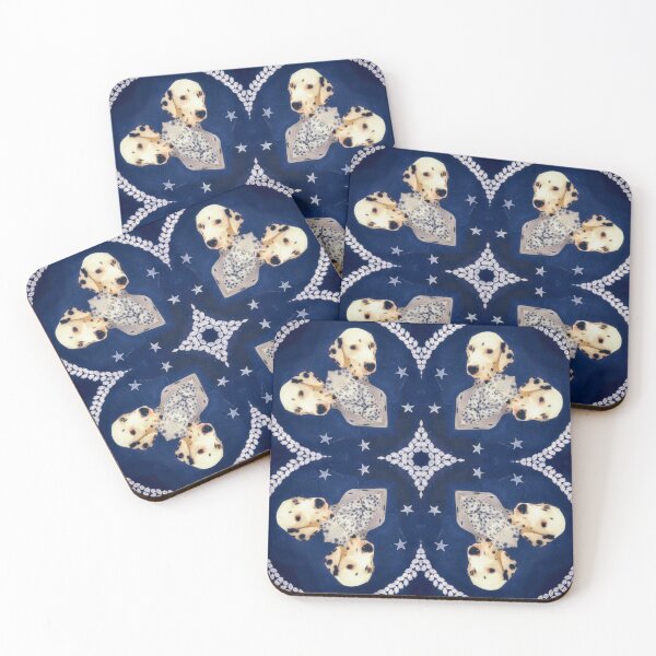 Item preview, Navy Blue Dalmation Dog Kaleidoscope Pattern - Roundels designed and sold by Nikki Fortuin Arts & Crafts.