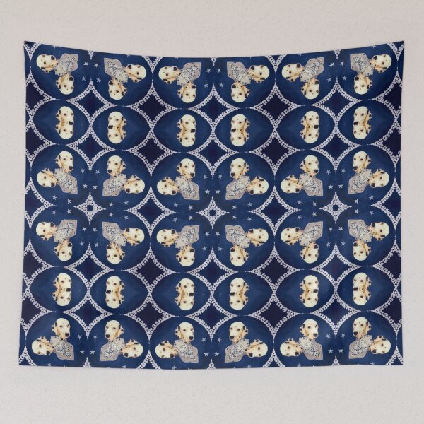 Item preview, Navy Blue Dalmation Dog Kaleidoscope Pattern - Roundels designed and sold by Nikki Fortuin Arts & Crafts.