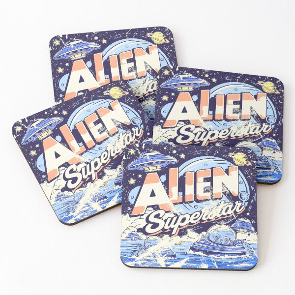 Item preview, colorful alien superstar art with aliens and ufo designed and sold by BKSARYLIFE.
