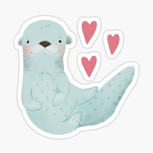 Artikel-Vorschau von Otterartig entzückend, Blauer Otter, Otterliebe, designt und verkauft von Ilana Ewing Designs.