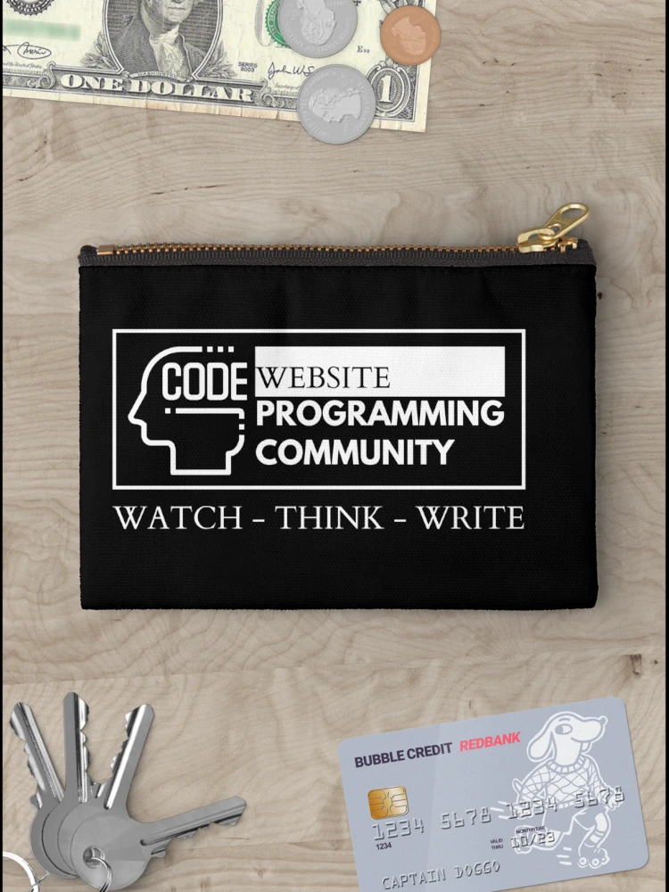 Thumbnail 3 of 4, Zipper Pouch,  Programming Community designed and sold by CodeCrush.