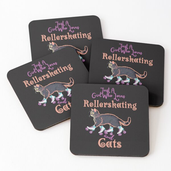 Item preview, Just A Girl Who Loves Rollerskating and Cats designed and sold by AlienOccupation.