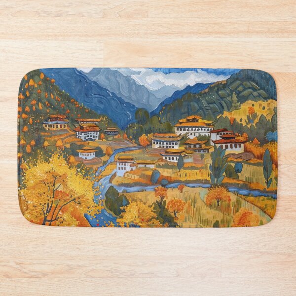 Item preview, Bhutanese landscape | Painting in the style of Vincent van Gogh designed and sold by ComicsFactory.