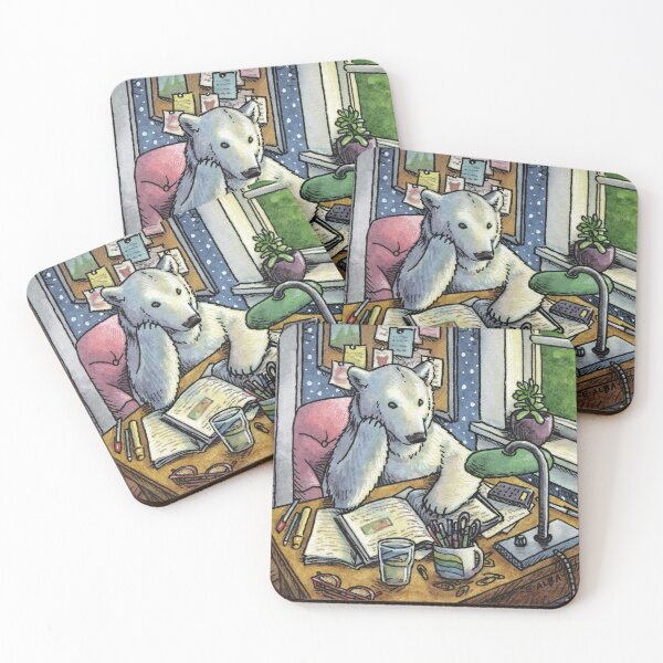 Item preview, Polar Bear Studying designed and sold by Elisabeth Alba Illustration.