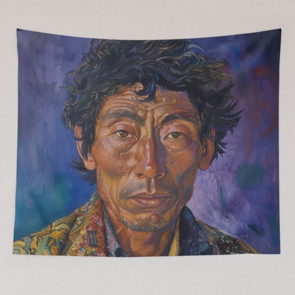 Item preview, Bhutanese man | Painting in the style of Vincent van Gogh designed and sold by ComicsFactory.