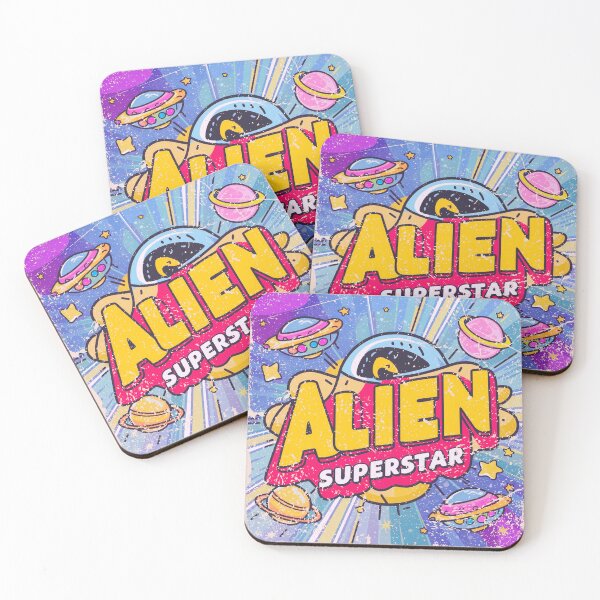Item preview, colorful alien superstar art with text designed and sold by BKSARYLIFE.