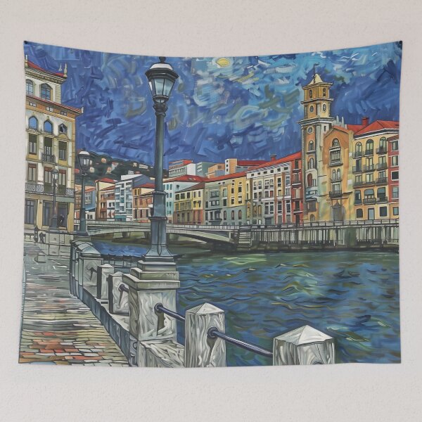 Item preview, Bilbao | Painting in the style of Vincent van Gogh designed and sold by ComicsFactory.