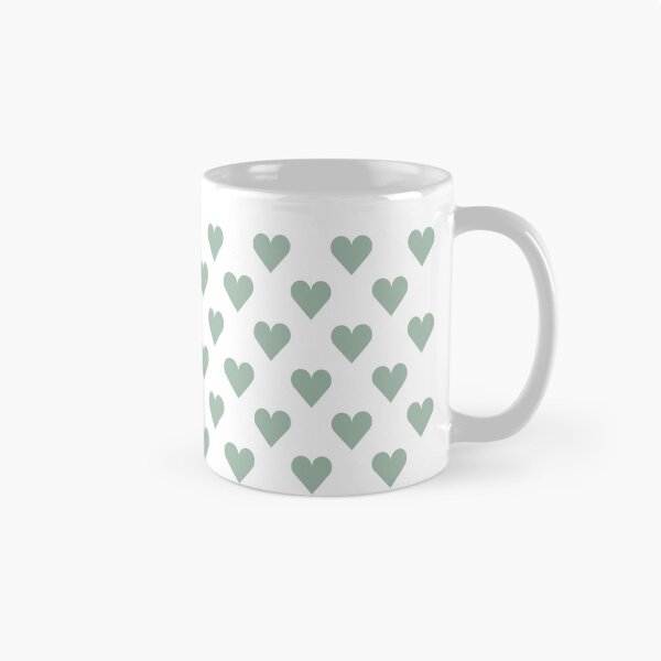 Item preview, Small MUTED GREEN and WHITE LOVE HEARTS designed and sold by RachelMacht.