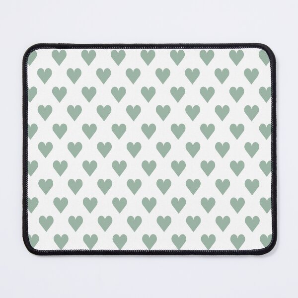 Item preview, Small MUTED GREEN and WHITE LOVE HEARTS designed and sold by RachelMacht.