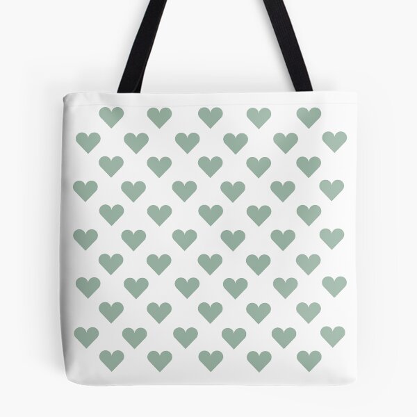 Item preview, Small MUTED GREEN and WHITE LOVE HEARTS designed and sold by RachelMacht.