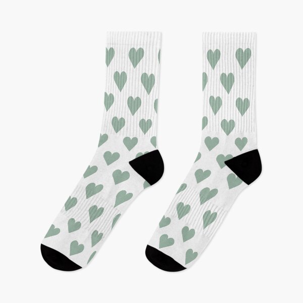 Item preview, Small MUTED GREEN and WHITE LOVE HEARTS designed and sold by RachelMacht.
