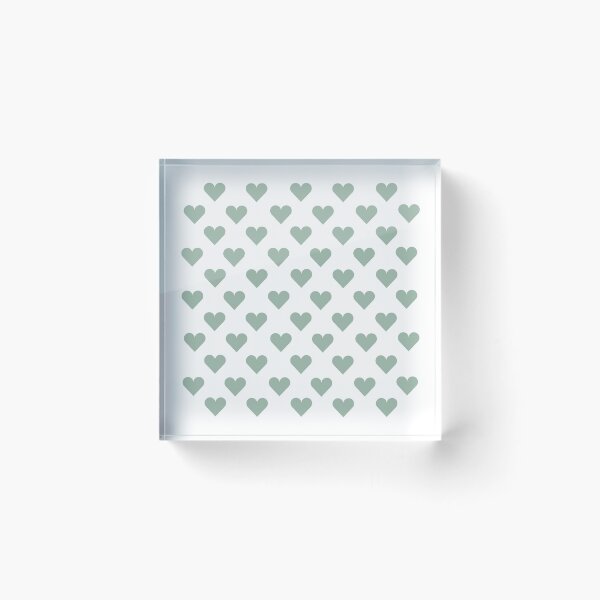 Item preview, Small MUTED GREEN and WHITE LOVE HEARTS designed and sold by RachelMacht.