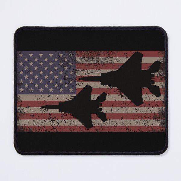 Item preview, F-15 Eagle Jet Fighter Plane Vintage Patriotic USA American Flag designed and sold by MilitaryMart.
