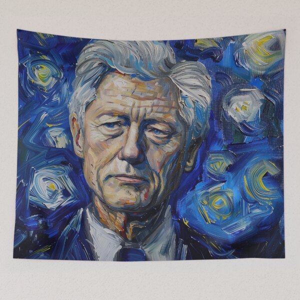 Item preview, Bill Clinton  | Painting in the style of Vincent van Gogh designed and sold by ComicsFactory.