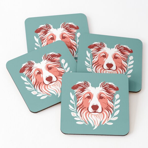 Item preview, Gentle Gaze: Minimalist Red and White Dog Portrait Illustration designed and sold by FarBeyound.