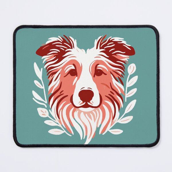 Item preview, Gentle Gaze: Minimalist Red and White Dog Portrait Illustration designed and sold by FarBeyound.