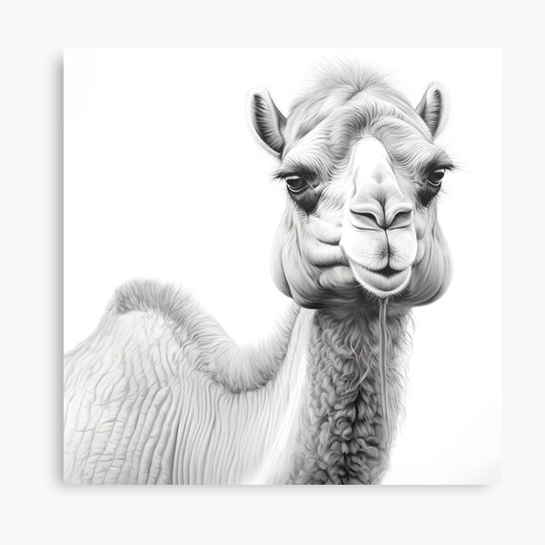 Item preview, Black and white Camel drawing designed and sold by Pencil-Art.