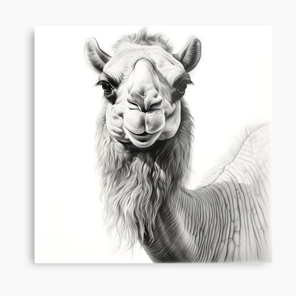 Item preview, Black and white Camel drawing designed and sold by Pencil-Art.
