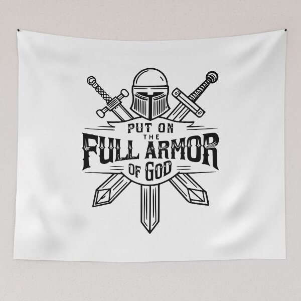 Item preview, Put On the Full Armor Of God. Black And White Swords Faith Men designed and sold by PMCreative.