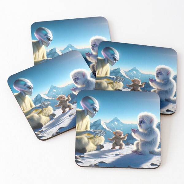 Item preview, Mountaintop Mirth - Playful Encounter of Alien Friends designed and sold by leyfinder.