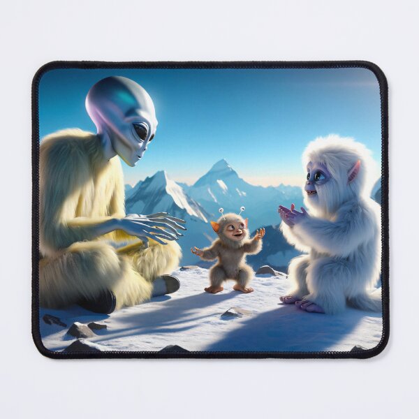 Item preview, Mountaintop Mirth - Playful Encounter of Alien Friends designed and sold by leyfinder.