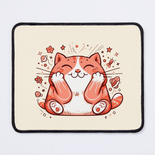 Item preview, Blissful Maneki-neko: Joyful Red Cat Illustration designed and sold by FarBeyound.