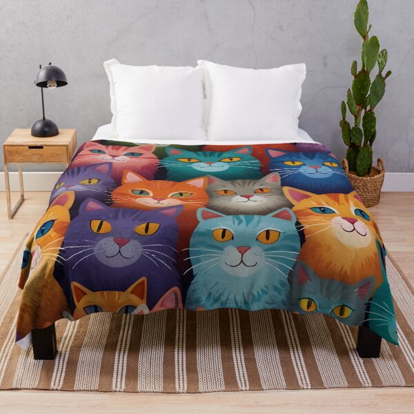 Item preview, Colorful Cat Collage for Cat Lovers designed and sold by PillowTalkyZone.