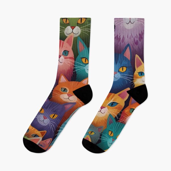 Item preview, Colorful Cat Collage for Cat Lovers designed and sold by PillowTalkyZone.