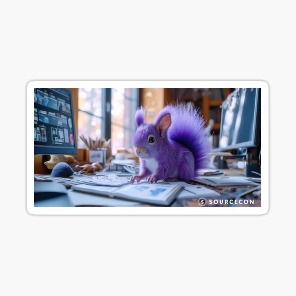 Item preview, Purple squirrel at work designed and sold by sourcecon.