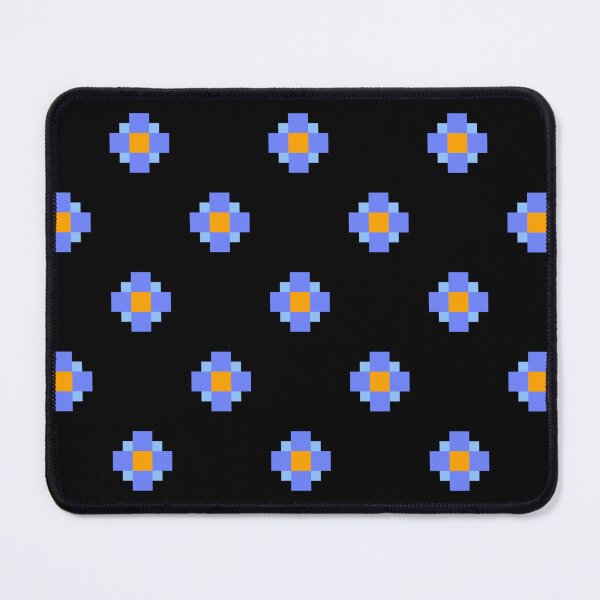 Item preview, Blue Pixel Flowers- cute pixel pattern designed and sold by EWNDesigns.